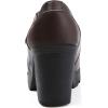 imageDADAWEN Womens Leather Classic Mid Heel Mary Jane Square Toe Oxfords Platform Dress Pumps ShoesBrown