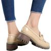 imageDADAWEN Womens Loafers Tassel Slip On Platform Chunky Penny Heeled Loafers for Women Dressy and Work Womens Business Casual ShoesApricot