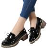 imageDADAWEN Womens Loafers Tassel Slip On Platform Chunky Penny Heeled Loafers for Women Dressy and Work Womens Business Casual ShoesBlack