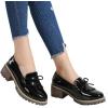 imageDADAWEN Womens Loafers Tassel Slip On Platform Chunky Penny Heeled Loafers for Women Dressy and Work Womens Business Casual ShoesBlack