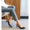 imageDADAWEN Womens Pointed Toe Slingback Kitten Heel Wedding Party Dress Pump ShoesBlack