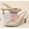 imageDADAWEN Womens Pointed Toe Slingback Kitten Heel Wedding Party Dress Pump ShoesSilver