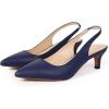imageDADAWEN Womens Pointed Toe Slingback Kitten Heel Wedding Party Dress Pump ShoesBlue