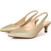 imageDADAWEN Womens Pointed Toe Slingback Kitten Heel Wedding Party Dress Pump ShoesGold