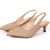 imageDADAWEN Womens Pointed Toe Slingback Kitten Heel Wedding Party Dress Pump ShoesNude