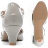 imageDADAWEN Womens Closed Toe TStrap Buckle Low Heel Party Bridal Wedding Dress Pump ShoesGrey