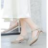 imageDADAWEN Womens Closed Toe TStrap Buckle Low Heel Party Bridal Wedding Dress Pump ShoesGrey