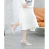 imageDADAWEN Womens Closed Toe TStrap Buckle Low Heel Party Bridal Wedding Dress Pump ShoesSilver
