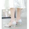 imageDADAWEN Womens Closed Toe TStrap Buckle Low Heel Party Bridal Wedding Dress Pump ShoesSilver