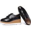 imageDADAWEN Womens Fashion Tassels SquareToe Laceup Platform Wedge Oxford ShoesBrogueBlack