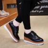 imageDADAWEN Womens Fashion Tassels SquareToe Laceup Platform Wedge Oxford ShoesBrogueBlack