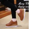 imageDADAWEN Womens Fashion Tassels SquareToe Laceup Platform Wedge Oxford ShoesBrogueBrown