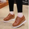 imageDADAWEN Womens Fashion Tassels SquareToe Laceup Platform Wedge Oxford ShoesBrogueBrown