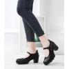 imageDADAWEN Womens Leather Classic Mary Jane Ankle Strap Round Toe Mid Heel Platform Pumps Oxfords Dress ShoesBlack