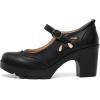 imageDADAWEN Womens Leather Classic Mary Jane Ankle Strap Round Toe Mid Heel Platform Pumps Oxfords Dress ShoesBlack