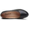 imageDADAWEN Womens Leather Classic Platform Mid Heel Round Toe Oxfords Dress Pumps Office Party Wedding Shoes Black US Size 65