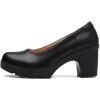 imageDADAWEN Womens Leather Classic Platform Mid Heel Round Toe Oxfords Dress Pumps Office Party Wedding Shoes Black US Size 65