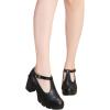 imageDADAWEN Womens Leather Classic TStrap Platform Chunky MidHeel Mary Jane Square Toe Oxfords Dress Pump ShoesBlack