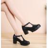 imageDADAWEN Womens Leather Classic TStrap Platform Chunky MidHeel Mary Jane Square Toe Oxfords Dress Pump ShoesBlack