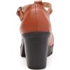 imageDADAWEN Womens Leather Classic TStrap Platform Chunky MidHeel Mary Jane Square Toe Oxfords Dress Pump ShoesBrown