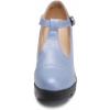 imageDADAWEN Womens Leather Classic TStrap Platform Chunky MidHeel Mary Jane Square Toe Oxfords Dress Pump ShoesLight Grey