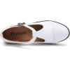 imageDADAWEN Womens Leather Classic TStrap Platform Chunky MidHeel Mary Jane Square Toe Oxfords Dress Pump ShoesWhite
