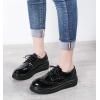 imageDADAWEN Womens Platform LaceUp Comfort Wingtips Square Toe Oxford Shoes BroguesBlack