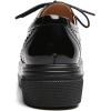imageDADAWEN Womens Platform LaceUp Comfort Wingtips Square Toe Oxford Shoes BroguesBlack