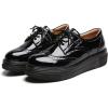 imageDADAWEN Womens Platform LaceUp Comfort Wingtips Square Toe Oxford Shoes BroguesBlack