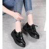 imageDADAWEN Womens Platform LaceUp Comfort Wingtips Square Toe Oxford Shoes BroguesBlack