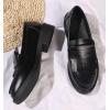 imageDADAWEN Womens SlipOn Tassel Round Toe Platform Casual Oxfords Dress ShoesBlack