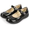 imageDADAWEN Girls Strap School Uniform Dress Shoe Mary Jane Flat ToddlerLittle KidBig KidBlackFlower