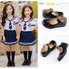 imageDADAWEN Girls Strap School Uniform Dress Shoe Mary Jane Flat ToddlerLittle KidBig KidBlackFlower