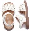 imageDADAWEN Girls Summer Beach Water Sandals Soft Sole TStrap Flat Sandal ToddlerLittle KidFlowerWhite