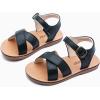 imageDADAWEN Girls Summer Water Sandals Strappy Comfort Soft Flat Sandal ToddlerLittle KidBlackda02