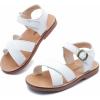 imageDADAWEN Girls Summer Water Sandals Strappy Comfort Soft Flat Sandal ToddlerLittle KidWhiteda02