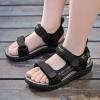 imageDADAWEN Kids Girls Boys Water Sandals Outdoor Hiking Adjustable Strap Sport SandalsBlack