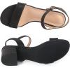 imageDADAWEN Womens Open Toe Ankle Strap Glitter Low Block Chunky Heels Sandals Party Dress Pumps ShoesBlack