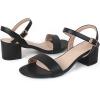 imageDADAWEN Womens Open Toe Ankle Strap Glitter Low Block Chunky Heels Sandals Party Dress Pumps ShoesBlack