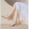 imageDADAWEN Womens Open Toe Ankle Strap Glitter Low Block Chunky Heels Sandals Party Dress Pumps ShoesNude