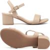 imageDADAWEN Womens Open Toe Ankle Strap Glitter Low Block Chunky Heels Sandals Party Dress Pumps ShoesNude