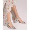 imageDADAWEN Womens Open Toe Ankle Strap Glitter Low Block Chunky Heels Sandals Party Dress Pumps ShoesSilver