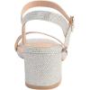 imageDADAWEN Womens Open Toe Ankle Strap Glitter Low Block Chunky Heels Sandals Party Dress Pumps ShoesSilver