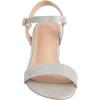 imageDADAWEN Womens Open Toe Ankle Strap Glitter Low Block Chunky Heels Sandals Party Dress Pumps ShoesSilver