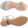 imageDADAWEN Womens Open Toe Ankle Strap Glitter Low Block Chunky Heels Sandals Party Dress Pumps ShoesSilver