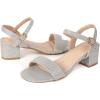 imageDADAWEN Womens Open Toe Ankle Strap Glitter Low Block Chunky Heels Sandals Party Dress Pumps ShoesSilver