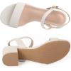 imageDADAWEN Womens Open Toe Ankle Strap Glitter Low Block Chunky Heels Sandals Party Dress Pumps ShoesWhite