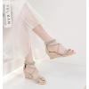 imageDADAWEN Womens Open Toe Ankle Strap Glitter Rhinestones Low Wedge Sandals Party Wedding Dress Pumps ShoesGold