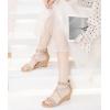 imageDADAWEN Womens Open Toe Ankle Strap Glitter Rhinestones Low Wedge Sandals Party Wedding Dress Pumps ShoesNude