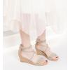 imageDADAWEN Womens Open Toe Ankle Strap Glitter Rhinestones Low Wedge Sandals Party Wedding Dress Pumps ShoesNude